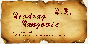 Miodrag Mangović vizit kartica